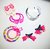TheKS Little Princess Accessories (Combo of 6) 2 Pair Teddy Clips, 1 Cap clip, 2 Rubber Band, 1 Bracelet (Assorted)