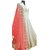 Fabrica shoppers  designer white long anarkali suit with pink dupptaa