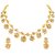 Asmitta Fancy Flower Design Gold Plated Choker Style Necklace Set For Women