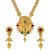 Asmitta Traditional Flower Design Gold Plated Matinee Style Necklace Set For Women