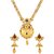 Asmitta Traditional Pear Shape Design Gold Plated Matinee Style Necklace Set For Women