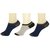 Neska Moda 3 Pair Unisex Checks Free Size Cotton No Show Loafer Socks Blue Grey S276