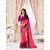 Samarth Fab Pink Color Georgette Festive Wear Party Wear Casual Wear Wedding Wear Mix  Match Lace Work Plain Printed Contrast Bordered Bollywood Style Free Size With Blouse Designer Saree