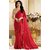Samarth Fab Red Color Silk Festive Wear Party Wear Casual Wear Wedding Wear Mix  Match Lace Work Plain Printed Contrast Bordered Bollywood Style Free Size With Blouse Designer Saree