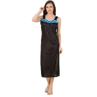Fasense Women Satin Nightwear Sleepwear Long Nighty DP166 (1 Long nigty)