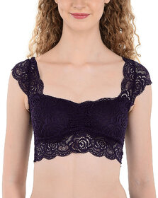 Hothy Women's Purple Bralette Padded Blouse (Removel Pads)