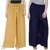 Evection Trendy Rayon Cotton Palazzo Pant Set of 2 - Beige   Navy Blue