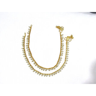 Golden Pearl Drop Anklet Golden Pearl Drop Anklet