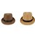 Tahiro Beige And Brown Cotton Fedora Hat - Pack Of 2