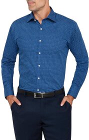 Tom T Men's Royal Blue Dotted Shirt