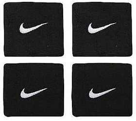 2 Sets (4 Pcs) of Sports Cotton Wrist Band Suppoter Sweat Band - BLACK in COLOUR
