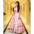 Pink Color Fancy Gulab Flower Embroidery Heavy Satin Semi Stiched Lahenga