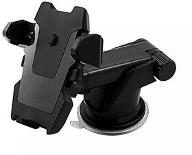 E Lv Car Mobile Holder Double Clamp for Dashboard  Windshield - Black