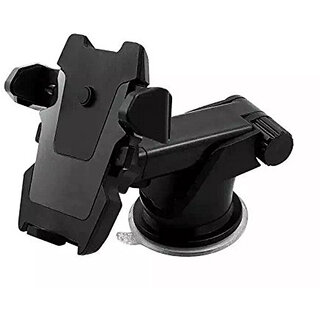 E Lv Car Mobile Holder Double Clamp for Dashboard  Windshield - Black