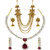 Om Jewells Fashion Jewellery Combo of 2 magnificent gold plated necklace sets with crystal stones for girls CO1000137