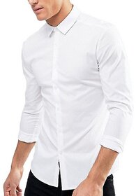 White Regular Fit Shirt For Men by Royal Fashion