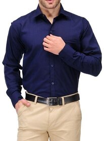 Royal Fashion Solid Navy Blue Shirt For Men
