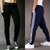 Stylatract Navy Blue and Black Cotton Blend Skinny Fit Trackpants Pack of 2