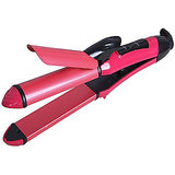 2 in 1 Hair Curler and Straightener NHC-2009 - Pink