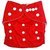 jsr brothers Cloth Diaper REUSABLE Nappy Washable Free Size Adjustable WaterProof (RED).