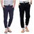 ToYouth Combo Of 2 Men's Navy Blue and Black Cotton Blend Trackpants