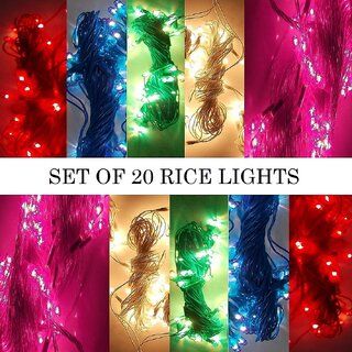 SILVOSWAN Best Decorative Diwali Light Rice Light Multicolor 5 Mtr (Set of 20)