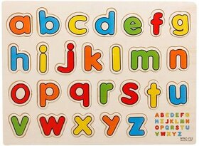 SHRIBOSSJI Wooden Puzzles Small Letters For Kids For Learning (multicolor)