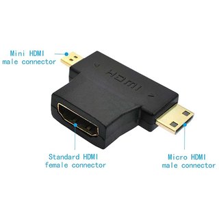 De TechInn Hdmi Female To Mini Micro Hdmi Male Adapter T shape Converter Hdmi Adapter Hdmi Adapter