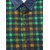 KACLHS1148 - Kuons Avenue Men's Forest Green Indigo Checks Solid Denim Half Sleeve Trendy Casual Shirt