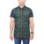 KACLHS1148 - Kuons Avenue Men's Forest Green Indigo Checks Solid Denim Half Sleeve Trendy Casual Shirt