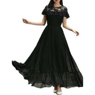 raabta peach cold shoulder long dress