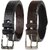 Winsome Deal Black  Brown Leatherite Pin-Hole Buckle Belts For Men Combo Of 2