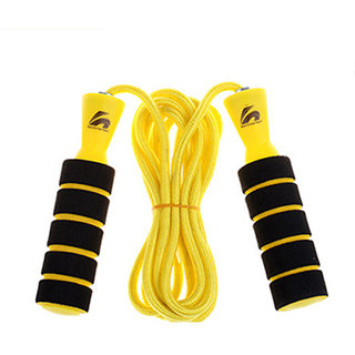 Premium Quality Standard Jumping Skipping Rope with Comfortable Bearing Foam Grip(Random Color)