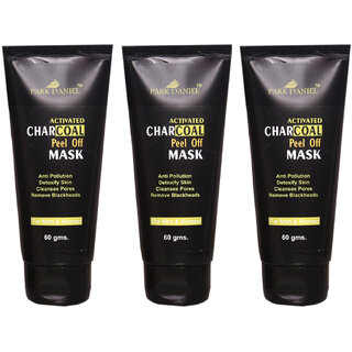 Park Daniel Activated Charcoal Peel off Mask- For Black Head Removal, Deep Cleansing  Instant Glow Combo pack(180 gms)