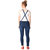 Essence Navy Blue Color Solid Plane Dungarees For girls