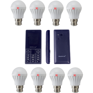 Alpha Combo Pack Of 8 Led Bulbs of 5 Watt With Free Feature Phone (One Year Replacement warranty)