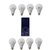 Alpha Combo Pack Of 8 Led Bulbs of 9 Watt With Free Feature Phone (One Year Replacement warranty)