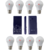 Alpha Combo Pack Of 8 Led Bulbs of 5 Watt With Free Feature Phone (One Year Replacement warranty)