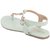 Estatos Synthetic Leather Buckle Closure T Strap Sea Green Flat Sandals