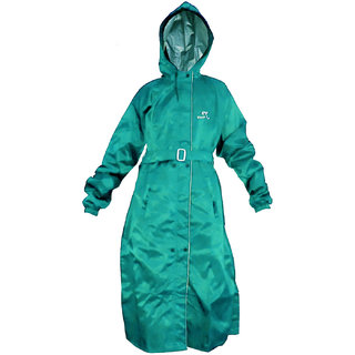 Branded New Black Tiger Womens Raincoat Rainsuit Over Coat With Long Space Coat