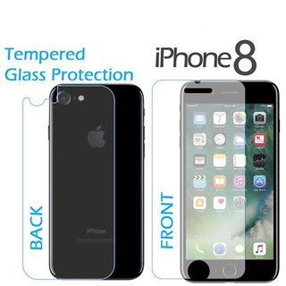 0.3 Mm Nano Technology German Schott Glass Front  Back Tempered Glass Screen Protector Guard For Apple iPhone 8  By RSC POWER+