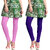 Omikka Stylish Women's Popular 160 GSM Stretch Bio-Wash Churidar Leggings - Regular and 20+ Best Selling Colors Pack of 2 (Free Size)