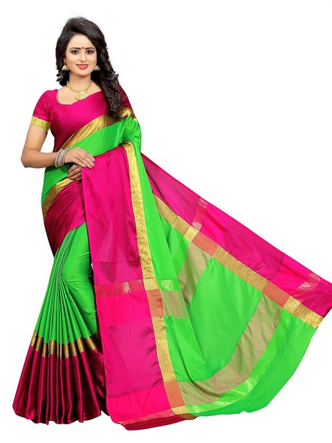 Organza Saree with blouse in Pista green colour 2091