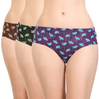 Sparkle Women's Cotton Panty (Pack of 3) (Colors and Prints May Vary)