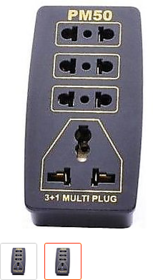 PM 50 Universal Adaptor 3+1 Multi Plug Socket - 1 pc