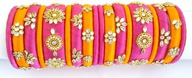 Mayank's Silk Thread Kundan Bangles