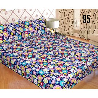 Manvi Creations Latest Design Double Bedsheet With 2 Pillow Covers