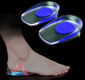 1 Pair Heel Support Pad Cup Gel Silicone Shock Cushion Orthotic Increased Insoles Plantar Care Foot