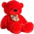 Multi Soft Fabric India Kid's 3 Feet Jumbo Teddy Bear Stuffed Soft Push Toy, Good Quality Fabrics (Red)