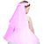 Wedding Veil Long Veils For Children Two-layer Pencil Edge Pink Hair Accessories For Flower Girls Lace Schleier FHB257